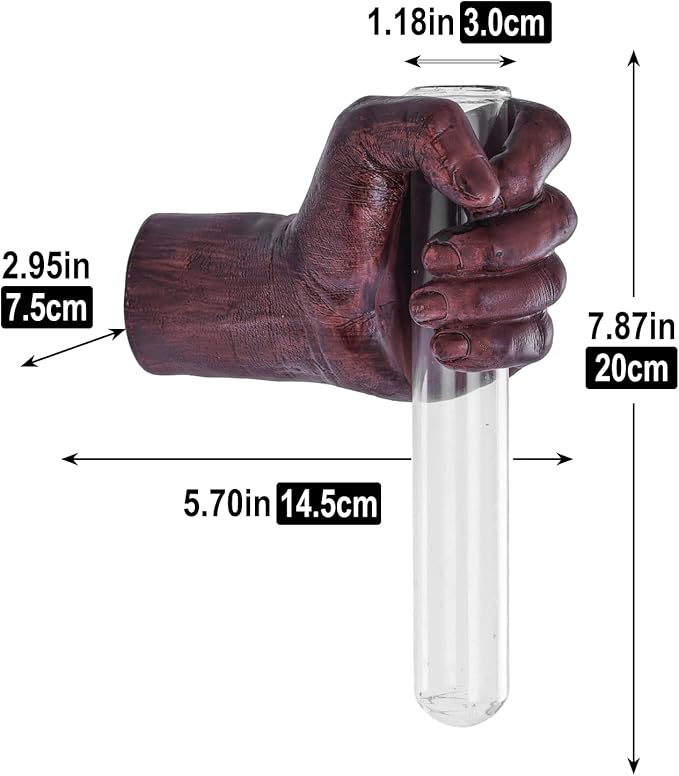 Wall Sculptures, Hand Vases Home Decor, Wall Mount Art Sculpture, Unique Wall Art Statue, Funky Flower Vase Decorations, Modern Eclectic Hanging Decor,Glass Test Tube Vase-Ruum Studio Home