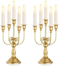 Sziqiqi Candelabra Candle Holder Gold Set of 2-5-stem Metal Candlestick Holders for Taper Candles for Centerpieces Table Wedding Birthday Fireplace Christmas Decor-Ruum Studio Home