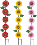 3 Pack Sunflowers Garden Stakes Decor,Metal Yard Art Decorative Garden Stakes,Metal Flowers Spring Garden Decor for Outside,Landscape,Patio(22.6 * 4.7IN)-Ruum Studio Home