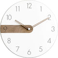 Stephanie Imports Modern Minimalist Exposed Wood Silent Wall Clock (Numerical)-Ruum Studio Home