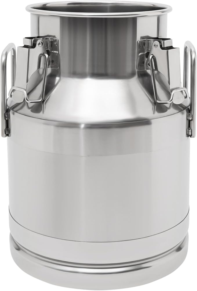 201 Food-Grade Stainless Steel Ice Bucket with Lid, 10L/2.64Gal Good Sealing Storage Canister Milk Bucket Milk Can for Coffee, Tea, Water, Milk, Soup-Ruum Studio Home