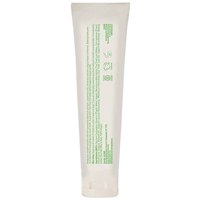 Desert Essence Tea Tree Oil & Fennel Toothpaste, 6.25 oz - Fluoride Free, Gluten Free, Vegan, Non-GMO - Oral Care with Baking Soda & Sea Salt for Healthy Teeth & Gums, Fresh Breath-Ruum Studio Home