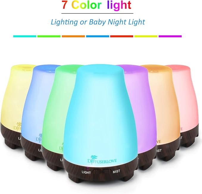 Diffuserlove Essential Oil Diffusers 200ML Remote Control Diffuser Mist Humidifiers BPA-Free Aromatherapy Diffuser (Black Base)-Ruum Studio Home