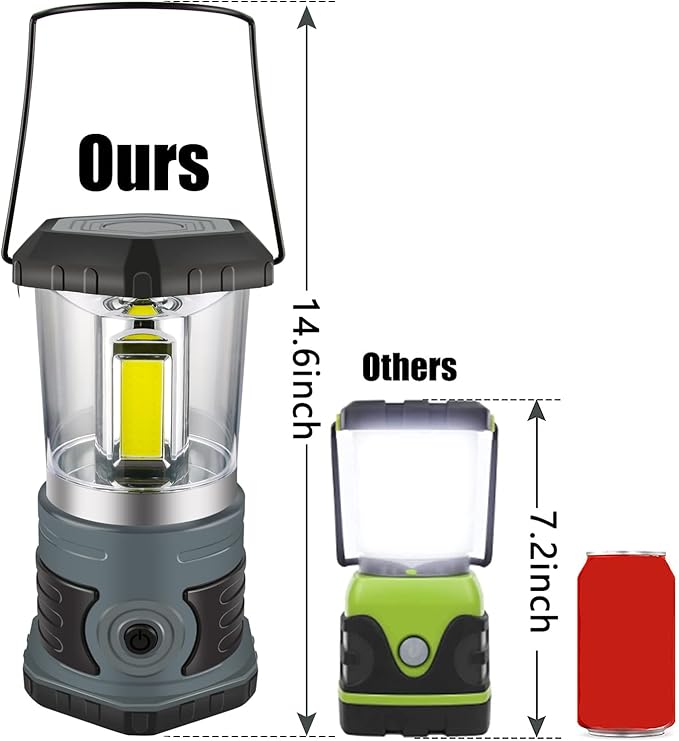 LED Camping Lantern, 1500 LM Lanterns for Power Outages with 4 D Batteries Included, Battery Powered Lantern Flashlight with 4 Light Modes, Weatherproof Tent Light for Storms and Hurricanes-Ruum Studio Home