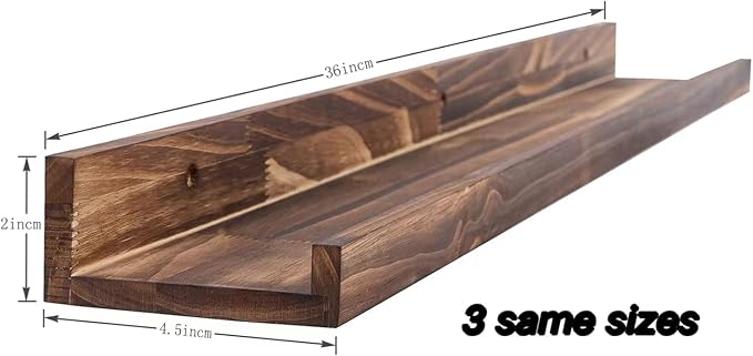 AZSKY Large Floating Shelves 36 Inch Wood Wall Mounted Set of 3 Floating Bookshelf Long Wooden Picture Ledge Shelf for Home Decoration-Ruum Studio Home