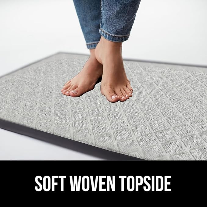 GORILLA GRIP 100% Waterproof All-Season WeatherMax Doormat US Designed Natural Rubber, Stain and Fade Resistant, Low Profile Indoor Outdoor Door Mats, Easy Clean Patio Mat, 17x29, Light Gray-Ruum Studio Home
