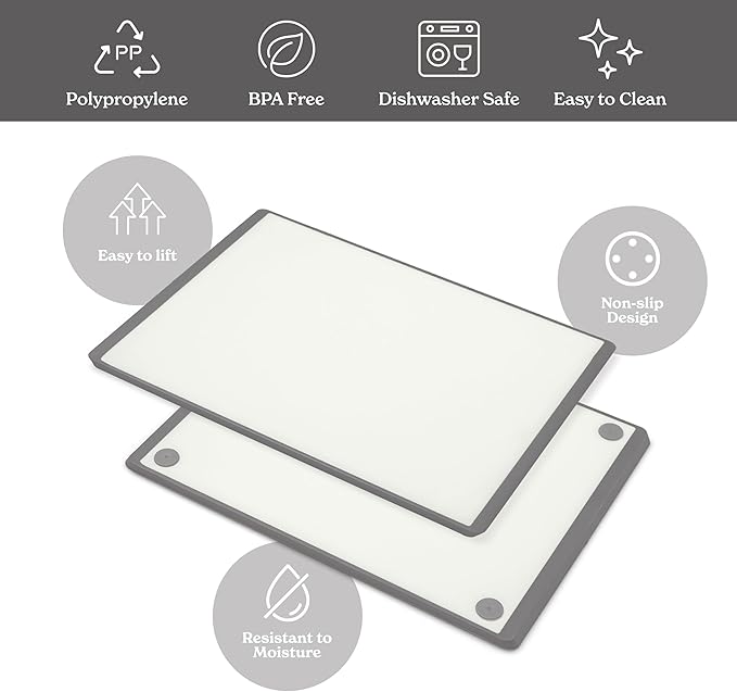 SMIRLY Plastic Cutting Board Set, Dishwasher Safe Plastic Cutting Boards Set for Kitchen, Cutting Boards for Kitchen - Plastic Chopping Board Set-Ruum Studio Home