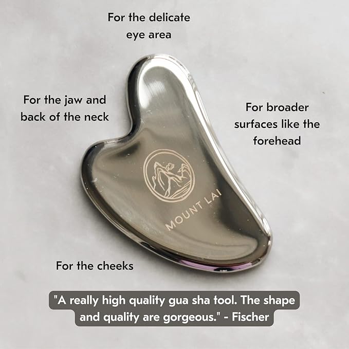 Mount Lai Stainless Steel Gua Sha Facial Tool – The Element of Refinement – Professional Grade Steel Face Sculpting Tool for Lymphatic Drainage, Puffiness Reduction & Refined Results-Ruum Studio Home