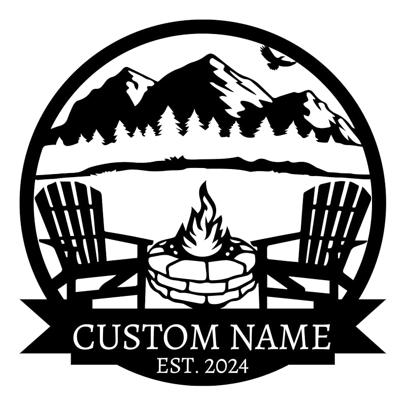 Personalized Camping Signs | Custom Metal Sign | Custom Mountain Campfire Sign | Custom Signs Outdoor Metal | Family Name Sign | Personalized Campfire Name Sign | Metal Wall Art | Camping Signs-Ruum Studio Home
