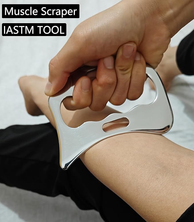 4 in 1 Stainless Steel Muscle Scraper Tools Set,Gua Sha Massage Scraper Scraping Tool Physical Therapy (4PCS Set)-Ruum Studio Home