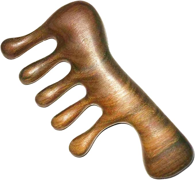Wood Gua Sha Massage Tools Set,Scraping Scalp Massage Comb,Natural Wooden Gua Sha Tool,Scraping Tool. (Handle Wooden Comb)-Ruum Studio Home