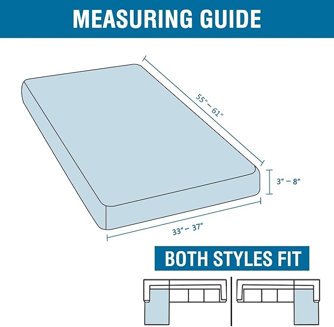 H.VERSAILTEX Super Stretch Individual Chaise Cover Sectional Couch Covers for L Shaped Sofa Both Left/Right Featuring Thick Jacquard Textured Twill Fabric (1 Piece Chaise Cover, Storm Blue)-Ruum Studio Home