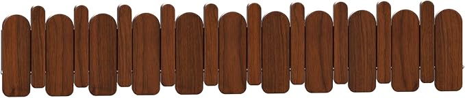 Wall Mounted Piano Key Hanger | Flip Style Hook | Entrance Wall Art Hook, Made of Oak Wood (3 Times Painted, 4 Times Polished) (Arc Walnut, 10Hooks)-Ruum Studio Home