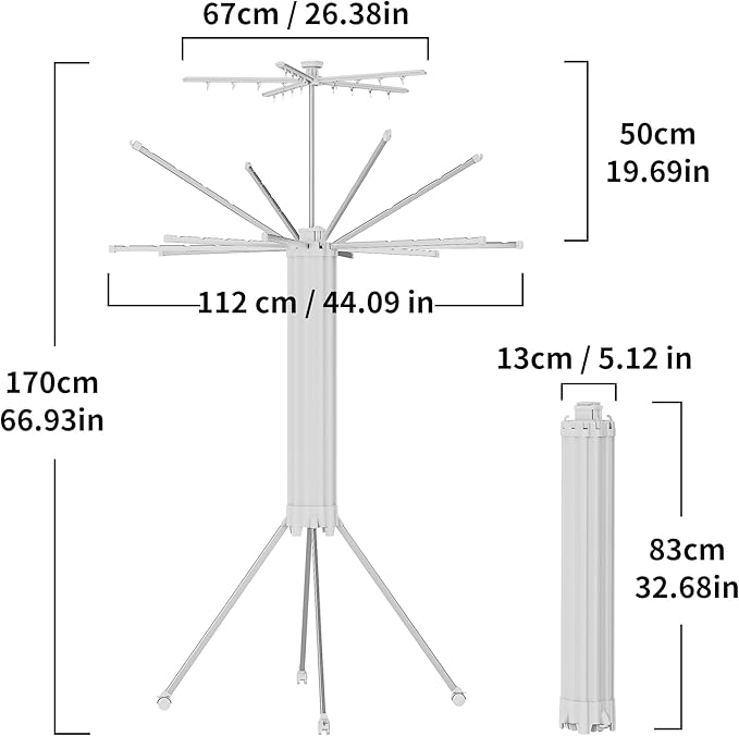 JOOM 4 Legs Double Layer Clothes Drying Rack, Garment Rack Portable and Foldable Space Saving Laundry Drying Rack - Drying Rack Clothing Floor Folding Balcony Bedroom Household Aluminum-Ruum Studio Home