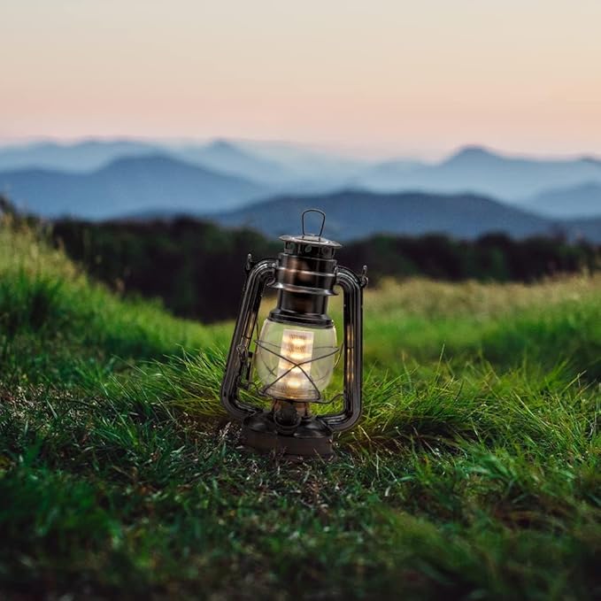 YAKii LED Vintage Lantern Metal Hanging Hurricane 12 LED Dimmer Switch Warm White Battery Operated Lantern Power Outage Indoor Camping Lighting Outdoor Brooklyn Decoration(Copper Pack of 8)-Ruum Studio Home