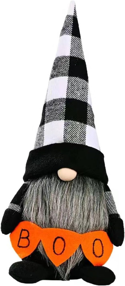 Halloween Gnomes Plush Decor, Witch Scandinavian Tomte Nisse Gnome Swedish Table Decorations, Handmade Plush Elf Dwarf for Home Stuffed Gnomes Gifts for Women, Black-Ruum Studio Home