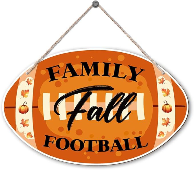 Autumn Wooden Signs, Rustic Thanksgiving Decoration, Home Interior And Exterior Decor, Autumn Harvest Thanksgiving Home Decor (Football), Housewarming Gift-Ruum Studio Home