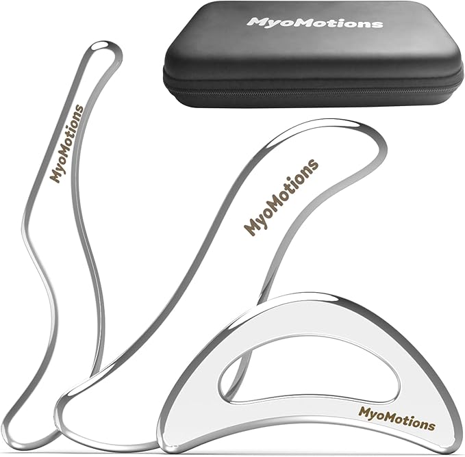 3-Piece Muscle Scraper Tool Set for IASTM Therapy - Stainless Steel Gua Sha Tool for Myofascial Release and Deep Tissue Massage Tool Set-Ruum Studio Home