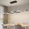Modern Ceiling Chandelier Light, Acrylic Anti Flicker Pendant Lamp with Remote Control Dimmable 3 Color Mode & Brightness (Warm Cool Neutral Light) for Kitchen Bar Walnut 57in-Ruum Studio Home