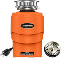 Garbage Disposal 1 HP Ultra Quiet Intelligent Auto-Reverse Function Continuous Feed Food Waste Disposer with Power Cord Easy install, AC Motor Stainless Steel Grind 1 Horsepower (MAX-6)-Ruum Studio Home