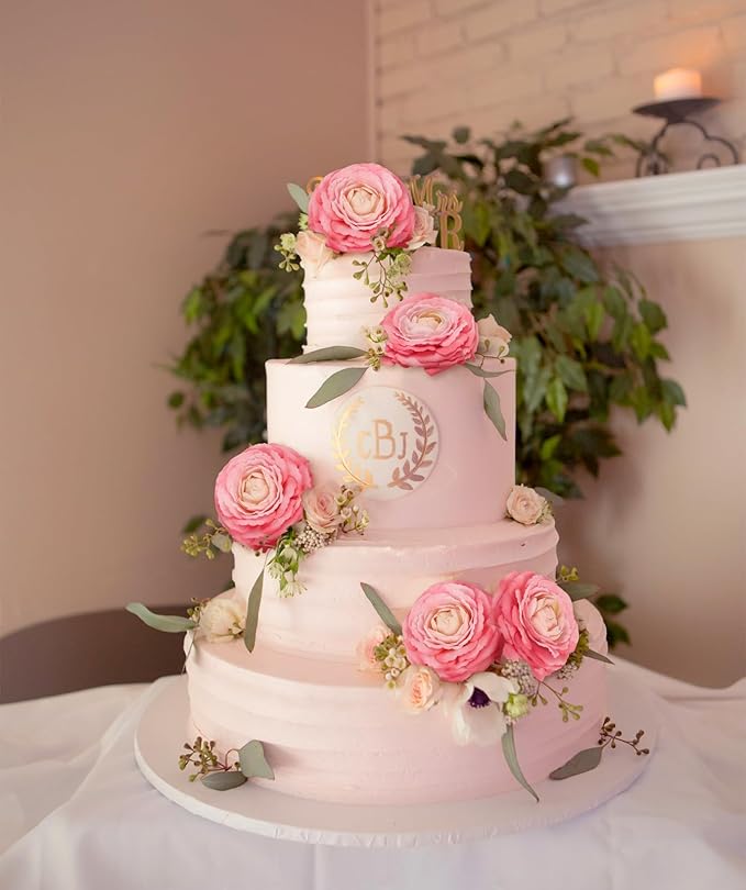 IPOPU 4PCS Real Touch Hot Pink Ranunculus Artificial Flowers Faux Ranunculus Flowers for Vase Real Look Silk Peonies Fake Peony Flowers for Home Indoor Wedding Centerpieces for Table Decor (Rose Red)-Ruum Studio Home