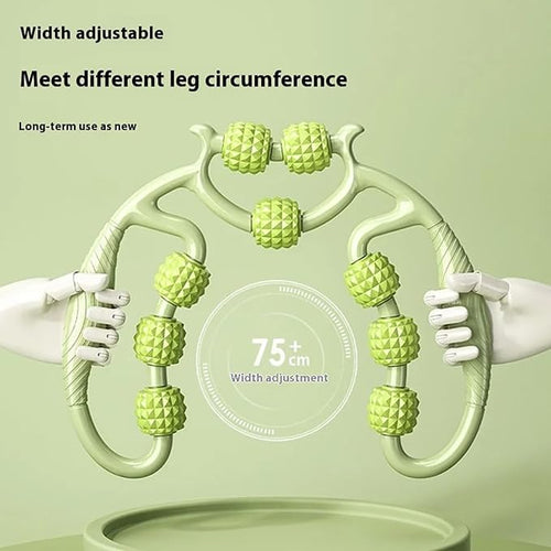10 Roller Circular Leg Massager with Bonus Massage Stick – Manual Back & Leg Rollers, Relajador de Piernas Set, Circular Leg Clamp Roller for Neck, Arms & Legs (Green)-Ruum Studio Home
