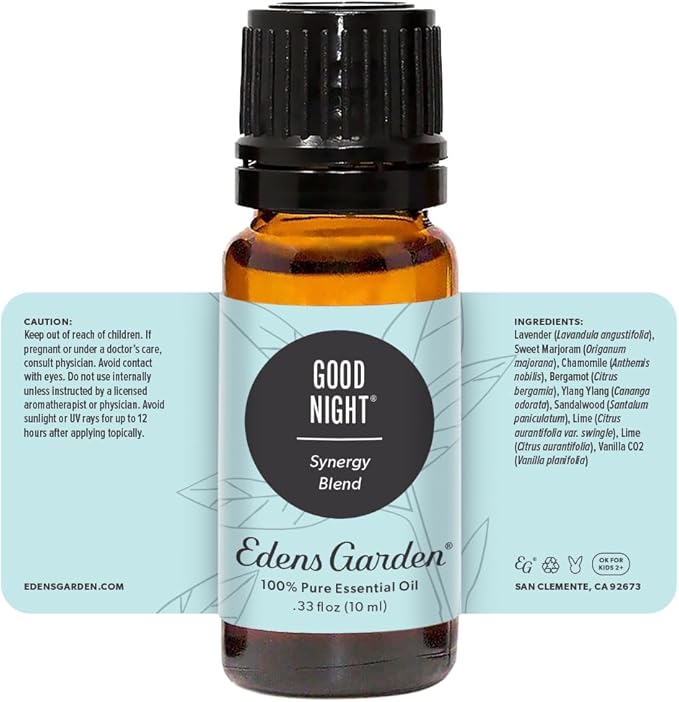 Edens Garden Good Night Essential Oil Blend- 100% Pure Premium Grade, Undiluted, Natural, Therapeutic, Aromatherapy, The Best for Diffusing, Candle, Humidifiers, Kid Safe 10 ml (.33 fl oz)-Ruum Studio Home