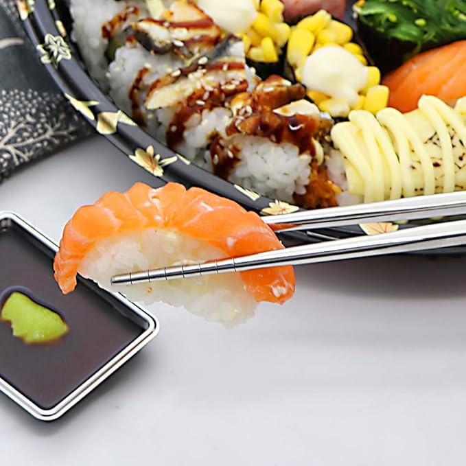 Travel Utensils Set with Case Reusable Portable Cutlery Set Stainless Steel 8pcs Including Dinner Knife Fork Spoon Chopsticks Straws(Silver)-Ruum Studio Home