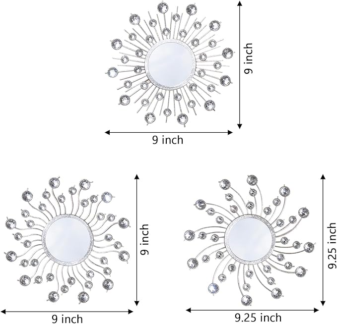 Mirror Wall Decor Metal Sun Mirror Wall Art Decorative Mirrors Home Decor Sunburst Mirror Hanging Living Room Bedroom Entryway, Style 1-Ruum Studio Home