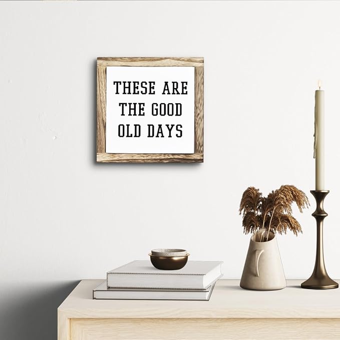 Inspirational Decor, Rustic Wood Sign, These are the Good Old Days Signs, Wooden Plaques Signs Table Decoration, Living Room Family Decor, Home Decorate for Shelf, Office Decorate-Ruum Studio Home