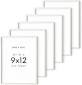 HAUS AND HUES Set of 6 9 X 12 Picture Frames for Wall - 9x12 Frame Collage, 9x12 Picture Frame Sets Wooden Frames, 12x9 Picture Frames in Bulk (White Oak Frame)-Ruum Studio Home
