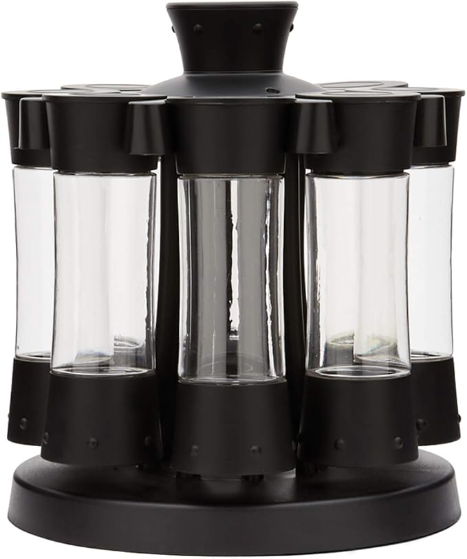 Kitchen Art Elite Auto-Measure Spice Professional 8 Compartments Black 7.45 x 7.45 x 8.25 inches-Ruum Studio Home