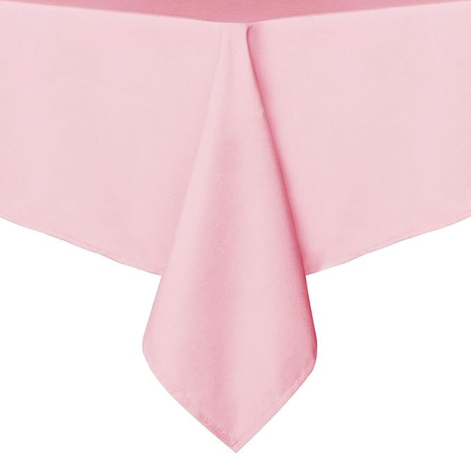 sancua Rectangle Tablecloth - 60 x 84 Inch - Stain and Wrinkle Resistant Washable Polyester Table Cloth, Decorative Fabric Table Cover for Dining Tables, Buffet Parties and Camping, Pink-Ruum Studio Home