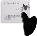 Mount Lai Obsidian Gua Sha Facial Tool – The Stone of Transformation – 100% Genuine Black Obsidian Stone Face Sculpting Tool for Lymphatic Drainage, Puffiness Reduction & Jaw Tension Relief-Ruum Studio Home