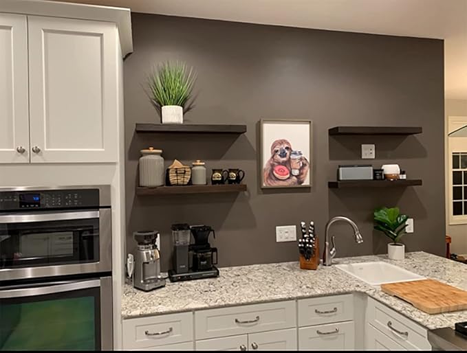 Joel's Antiques - 42 Inch Wooden Floating Shelves for Wall - 42x8x2 in - Made of Natural Wood - Heavy Duty Rustic Wall Shelves for Bedroom - Perfect for Living Room, Kitchen - Mocha-Ruum Studio Home