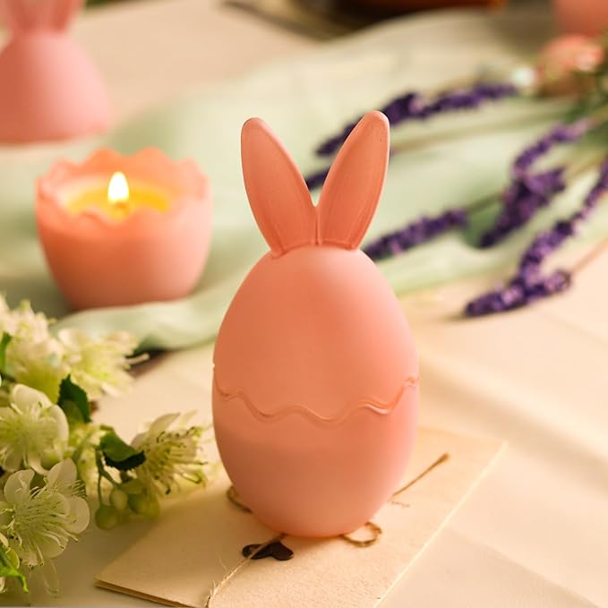Spring Candle Decoration for Table Centerpieces, Bunny Lavender Scented Candle, Spring Home Decor, Indoor Easter Gift for Women-Ruum Studio Home