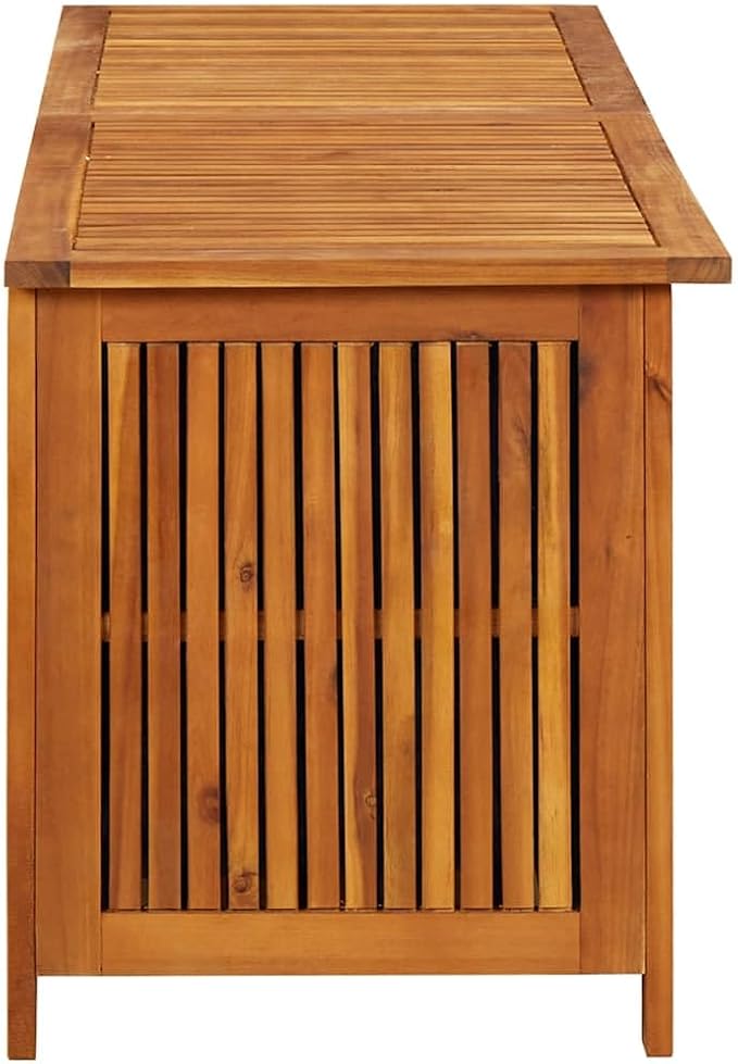 vidaXL Outdoor Storage Box, Deck Box with Gas-Lift Lid, Storage Chest with Water-Resistant Zippered Bag Inside, 59.1''x19.7''x22.8'', Solid Acacia Wood-Ruum Studio Home