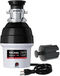 3/4 HP Batch Feed Garbage Disposal, TECASA Stainless Steel Food Waste Grinding System for Kitchen Sink Food Waste, Power Cord Included, Sound Reduction, Grey and Black - HyperCrush 75 BF-Ruum Studio Home