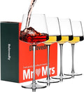 Hand Blown Red Wine Glasses Set of 4 – 23 oz Burgundy Wine Glasses With Long Stem – Large Premium Crystal Wine Glass – Unique Gift for Wedding, Anniversary, Mother’s Day – Clear Christmas, Birthday-Ruum Studio Home