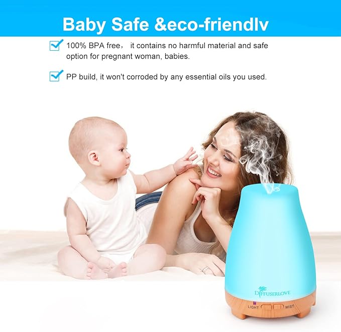 Diffuserlove Essential Oil Diffusers 200ML Remote Control Diffuser Mist Humidifiers BPA-Free Aromatherapy Diffuser (Yellow Base)-Ruum Studio Home
