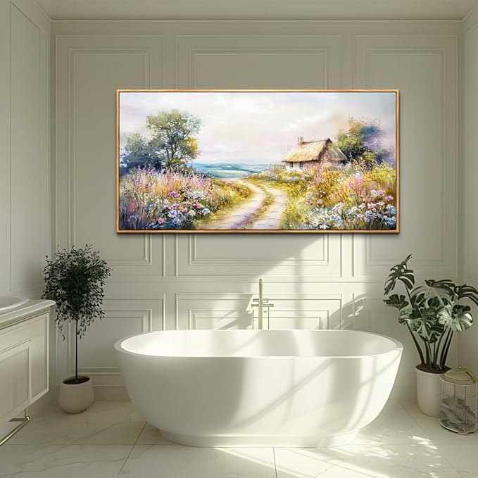 ZUITINGHUA Wood Framed Canvas Wall Art For Living Room Large Wall Decor For Office Bedroom Decoration Country Road Landscape Pictures Farmhouse Paintings Artwork Mural Aesthetic Home Decor 30x60 In-Ruum Studio Home