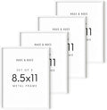 HAUS AND HUES 8.5x11 White Metal Picture Frames - Features Premium Aluminum, Shatterproof Plexiglass - Perfect for Diplomas, Documents, Certificates (8.5x11 in, White, Set of 4)-Ruum Studio Home