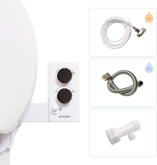 TUSHY 3.0 Spa Cool to Warm Water Bidet Attachment. Easy Universal Toilet Seat Install, Requires Sink Connection for Temperature Control. Fresh Self-Cleaning Clean Water, Gunmetal-Ruum Studio Home
