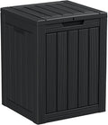 28 Gallon Resin Deck Box, Lockable Patio Outdoor Storage Box for Furniture, Garden Tools and Tools Storage, Waterproof Outside Storage Boxes - Black-Ruum Studio Home