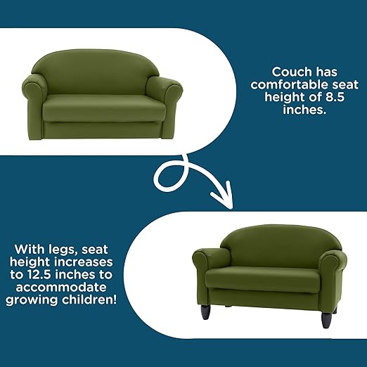 Children's Factory As We Grow Chair and Couch, Flexible Seating for Daycare or Preschool, Kids Reading Couch, Playroom Furniture, Sage-Ruum Studio Home