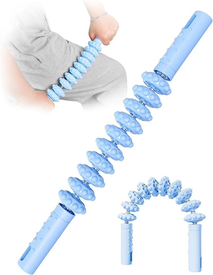 Muscle Roller Stick with Trigger Points - Bendable Body Massage Stick to Help Legs, Back, Neck Recovery, Relief Muscle Soreness, Cramping and Tightness-Ruum Studio Home