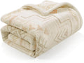 Lahome Trible Printed Blanket Aztec Beige Throw Blanket for Couch Soft Cozy Flannel Fluffy Throw Blanket Fuzzy Retro Throw Blankets for Bed Sofa, Ivory 50''x60''-Ruum Studio Home