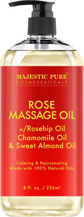 MAJESTIC PURE Rose Massage Oil for Massage Therapy - Refreshing, and Relaxing - Natural Oils - for All Skin Types - Men and Women - 8 fl oz-Ruum Studio Home