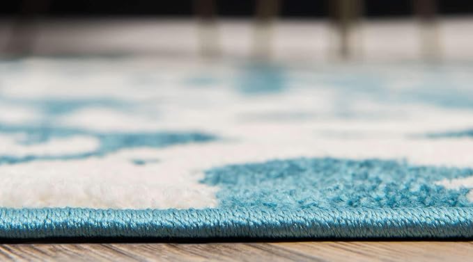 Unique Loom Rosso Collection Vintage Traditional Distressed Blue Round Rug (3' 3 x 3' 3)-Ruum Studio Home