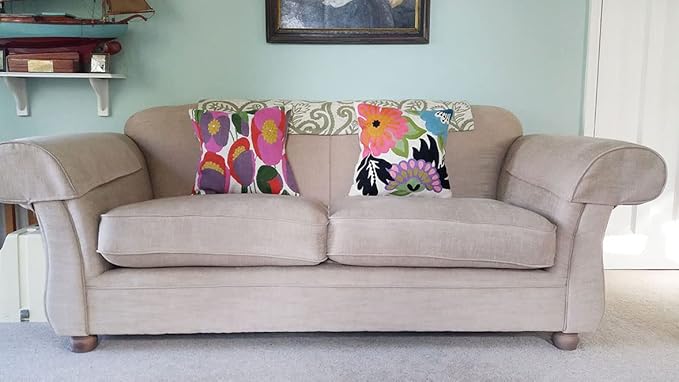 Lily Pink Flower Pillow Cover | Suzani Accent Pillow | Outdoor Floral Pillows | Hand Embroidered Wool Cushion - 18x18-Ruum Studio Home